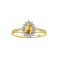 thumbnail image 1 of RYLOS Rings for Women 14K Yellow Gold Halo of Diamonds Birthstone Ring 6X4MM Pear Tear Drop Gemstone November Citrine Jewelry for Women  Size 10, 1 of 8