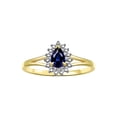 thumbnail image 1 of RYLOS Rings for Women 14K Yellow Gold Halo of Diamonds Birthstone Ring 6X4MM Pear Tear Drop Gemstone September Sapphire Jewelry for Women  Size 8, 1 of 8