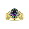 thumbnail image 1 of RYLOS Rings for Women 14K Yellow Gold Ring 12X10MM Gemstone &  Diamonds Great Ring for Middle or Pointer Finger June Alexandrite Jewelry Size 10, 1 of 7