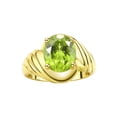 thumbnail image 1 of RYLOS Rings for Women 14K Yellow Gold Ring Classic Designer Style Oval 12X10MM Solitaire Gemstone Ring August Peridot Jewelry for Women Size 13, 1 of 7
