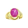 thumbnail image 1 of RYLOS Rings for Women 14K Yellow Gold Ring Classic Designer Style Oval 12X10MM Solitaire Gemstone Ring July Star Ruby Jewelry for Women Size 9, 1 of 7