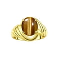 thumbnail image 1 of RYLOS Rings for Women 14K Yellow Gold Ring Classic Designer Style Oval 12X10MM Solitaire Gemstone Ring November Tiger Eye Jewelry for Women Size 10.5, 1 of 7