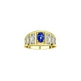 thumbnail image 1 of RYLOS Rings for Women 14K Yellow Gold Ring Classic Style 7X5MM Oval Gemstone &  Diamond Ring Blue Star Sapphire Jewelry Size 5, 1 of 8