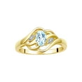 thumbnail image 1 of RYLOS Rings for Women 14K Yellow Gold Ring Classic Style Birthstone Ring 6X4MM Gemstone & Diamonds March Aquamarine Jewelry for Women Size 6, 1 of 8