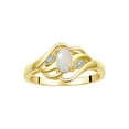 thumbnail image 1 of RYLOS Rings for Women 14K Yellow Gold Ring Classic Style Birthstone Ring 6X4MM Gemstone & Diamonds October Opal Jewelry for Women Size 8, 1 of 8