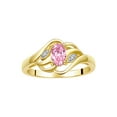 thumbnail image 1 of RYLOS Rings for Women 14K Yellow Gold Ring Classic Style Birthstone Ring 6X4MM Gemstone & Diamonds October Pink Ice Jewelry for Women Size 9, 1 of 8