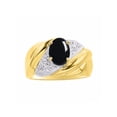 thumbnail image 1 of RYLOS Rings for Women 14K Yellow Gold Ring Oval 8X6MM Gemstone &  Diamonds Classic Design Cabochon Onyx Jewelry for Women Size 7, 1 of 7