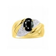 thumbnail image 1 of RYLOS Rings for Women 14K Yellow Gold Ring Oval 8X6MM Gemstone &  Diamonds Classic Design October Onyx Jewelry for Women Size 8, 1 of 7