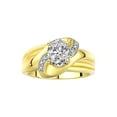 thumbnail image 1 of RYLOS Rings for Women 14K Yellow Gold Ring Oval 9X7MM Gemstone &  Diamonds Classic Design April White Topaz Jewelry for Women Size 8, 1 of 8