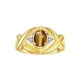 thumbnail image 1 of RYLOS Rings for Women 14K Yellow Gold Ring XOXO Hugs & Kisses 7X5MM Gemstone & Diamond Ring November Tiger Eye Jewelry Size 10, 1 of 8
