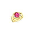 thumbnail image 1 of RYLOS Rings for Women 14K Yellow Gold Ring XOXO Hugs & Kisses 9X7MM Gemstone & Diamond Ring July Ruby Jewelry for Women Size 7, 1 of 8