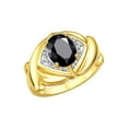 thumbnail image 1 of RYLOS Rings for Women 14K Yellow Gold Ring XOXO Hugs & Kisses 9X7MM Gemstone & Diamond Ring October Onyx Jewelry for Women Size 6, 1 of 7