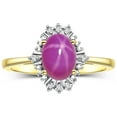 thumbnail image 1 of RYLOS Rings for Women 14K Yellow Gold Ring with 7X5MM Oval Gemstone &  Sparkling Diamonds July Star Ruby Jewelry Size 6, 1 of 8