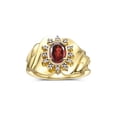thumbnail image 1 of RYLOS Rings for Women 14K Yellow Gold Ring with Oval 7X5MM Gemstone &  Sparkling Diamonds January Garnet Jewelry Size 7, 1 of 8
