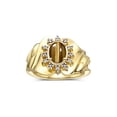 thumbnail image 1 of RYLOS Rings for Women 14K Yellow Gold Ring with Oval 7X5MM Gemstone &  Sparkling Diamonds Tiger Eye Jewelry Size 7, 1 of 8