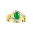 thumbnail image 1 of RYLOS Rings for Women 14K Yellow Gold Swirl Ring with 7X5MM Oval Gemstone &  Diamond Ring May Emerald Jewelry Size 10, 1 of 8