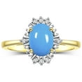 thumbnail image 1 of RYLOS Rings for Women Gold Plated Silver Ring with 7X5MM Oval Gemstone &  Sparkling Diamonds December Turquoise Jewelry Size 9, 1 of 7