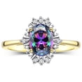 thumbnail image 1 of RYLOS Rings for Women Gold Plated Silver Ring with 7X5MM Oval Gemstone &  Sparkling Diamonds June Alexandrite Jewelry Size 10, 1 of 7