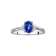 thumbnail image 1 of RYLOS Rings for Women Silver Classic Style Birthstone Ring 7X5MM Oval Gemstone &  Diamonds September Blue Star Sapphire Jewelry for Women Size 9, 1 of 7