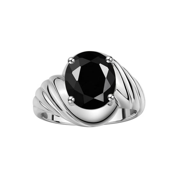 RYLOS Rings for Women Silver Ring Classic Designer Style Oval 12X10MM Solitaire Gemstone Ring October Onyx Jewelry for Women Size 7