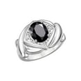 thumbnail image 1 of RYLOS Rings for Women Silver Ring XOXO Hugs & Kisses 9X7MM Gemstone & Diamond Ring October Onyx Jewelry for Women Size 12, 1 of 8