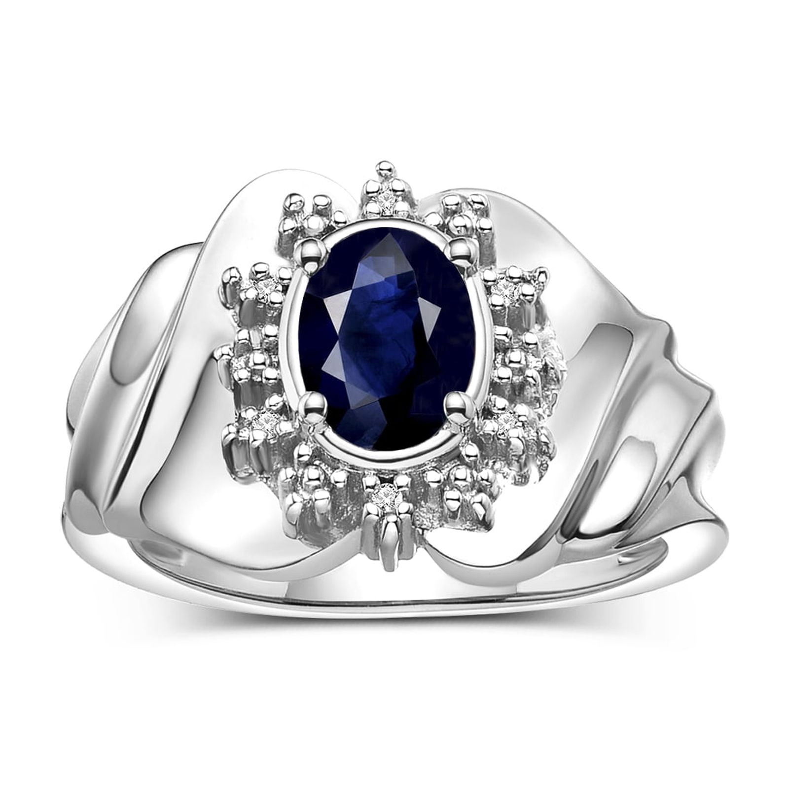Stember D Rings RYLOS Rings for Women Silver Ring with Oval 7X5MM Gemstone & Sparkling ...