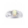 thumbnail image 1 of RYLOS Rings for Women Sterling Silver Angel Wing Birthstone Ring 7X5MM Gemstone & Diamonds Exotic Opal African Jewelry for Women Size 10, 1 of 3