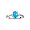 thumbnail image 1 of RYLOS Rings for Women Sterling Silver Classic Style Birthstone Ring 7X5MM Oval Gemstone &  Diamonds December Turquoise Jewelry for Women Size 10, 1 of 7