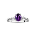 thumbnail image 1 of RYLOS Rings for Women Sterling Silver Classic Style Birthstone Ring 7X5MM Oval Gemstone &  Diamonds February Amethyst Jewelry for Women Size 9, 1 of 7
