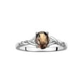 thumbnail image 1 of RYLOS Rings for Women Sterling Silver Classic Style Birthstone Ring 7X5MM Oval Gemstone &  Diamonds June Smoky Quartz Jewelry for Women Size 6, 1 of 5