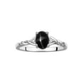thumbnail image 1 of RYLOS Rings for Women Sterling Silver Classic Style Birthstone Ring 7X5MM Oval Gemstone & Diamonds March Black Star Sapphire Jewelry for Women Size 9, 1 of 7