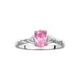 thumbnail image 1 of RYLOS Rings for Women Sterling Silver Classic Style Birthstone Ring 7X5MM Oval Gemstone &  Diamonds October Pink Ice Jewelry for Women Size 9, 1 of 5