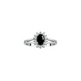 thumbnail image 1 of RYLOS Rings for Women Sterling Silver Halo of Diamond Birthstone Ring 6X4MM Gemstone October Cabochon Onyx Jewelry for Women  Size 8, 1 of 8