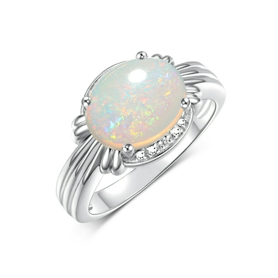 RYLOS Rings for Women Sterling Silver Ring 12X10MM Gemstone & Diamonds Great Ring for Middle or Pointer Finger Exotic Jewelry Size 10