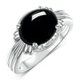 thumbnail image 1 of RYLOS Rings for Women Sterling Silver Ring 12X10MM Gemstone &  Diamonds Great Ring for Middle or Pointer Finger October Cabochon Onyx Jewelry Size 11, 1 of 6