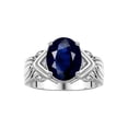 thumbnail image 1 of RYLOS Rings for Women Sterling Silver Ring 12X10MM Gemstone &  Diamonds Great Ring for Middle or Pointer Finger September Sapphire Jewelry Size 11.5, 1 of 7