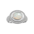 thumbnail image 1 of RYLOS Rings for Women Sterling Silver Ring Classic 9X7MM Oval Gemstone & Diamonds Exotic Opal African Jewelry Size 9.5, 1 of 8