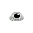 thumbnail image 1 of RYLOS Rings for Women Sterling Silver Ring Classic 9X7MM Oval Gemstone & Diamonds October Cabochon Onyx Jewelry Size 9, 1 of 7