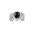thumbnail image 1 of RYLOS Rings for Women Sterling Silver Ring Classic 9X7MM Oval Gemstone & Diamonds October Onyx Jewelry Size 7, 1 of 8