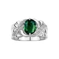 thumbnail image 1 of RYLOS Rings for Women Sterling Silver Ring Classic 9X7MM Oval Gemstone & Diamonds September Green Sapphire Jewelry Size 13, 1 of 8