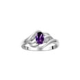 thumbnail image 1 of RYLOS Rings for Women Sterling Silver Ring Classic Style Birthstone Ring 6X4MM Gemstone &  Diamonds February Amethyst Jewelry for Women Size 8, 1 of 8
