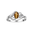 thumbnail image 1 of RYLOS Rings for Women Sterling Silver Ring Classic Style Birthstone Ring 6X4MM Gemstone &  Diamonds November Tiger Eye Jewelry for Women Size 10, 1 of 7