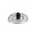 thumbnail image 1 of RYLOS Rings for Women Sterling Silver Ring Filigree Heart Birthstone Ring 6X4MM Gemstone &  Diamonds October Onyx Jewelry for Women Size 7, 1 of 6