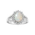 thumbnail image 1 of RYLOS Rings for Women Sterling Silver Ring Princess Diana Inspired 9X7MM Gemstone & Halo of  Diamonds October Opal Jewelry for Women Size 7, 1 of 7