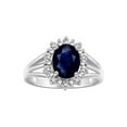 thumbnail image 1 of RYLOS Rings for Women Sterling Silver Ring Princess Diana Inspired 9X7MM Gemstone & Halo of  Diamonds September Sapphire Jewelry for Women Size 6, 1 of 7