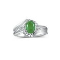 thumbnail image 1 of RYLOS Rings for Women Sterling Silver Swirl Z Ring 7X5MM Oval Gemstone &  Diamond Rings May Emerald Jewelry Size 7, 1 of 8