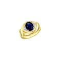 thumbnail image 1 of RYLOS Rings for Women 14K Gold Plated Silver Ring XOXO Hugs & Kisses 9X7MM Gemstone & Diamond Ring September Sapphire Jewelry for Women Size 10, 1 of 5