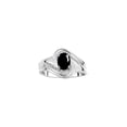 thumbnail image 1 of RYLOS Rings for Women Silver Swirl Ring with 7X5MM Oval Gemstone &  Diamond Ring Cabochon Onyx Jewelry Size 7, 1 of 7
