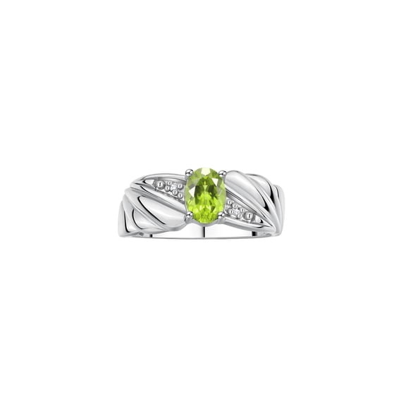 RYLOS Rings for Women Sterling Silver Angel Wing Birthstone Ring 7X5MM Gemstone &  Diamonds August Peridot Jewelry for Women Size 8