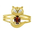 thumbnail image 1 of *RYLOS Simply Fun CAT Garnet & Diamond Ring - January Birthstone. Great Ring for Pinky, Middle or Pointer Finger.*, 1 of 4